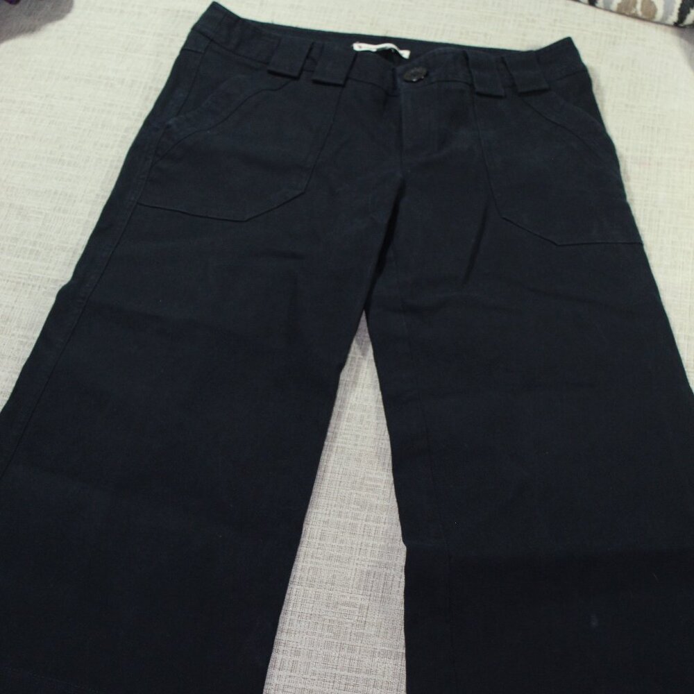 Nanette Lepore Size 6 Navy Blue Wide Leg Cropped Pants